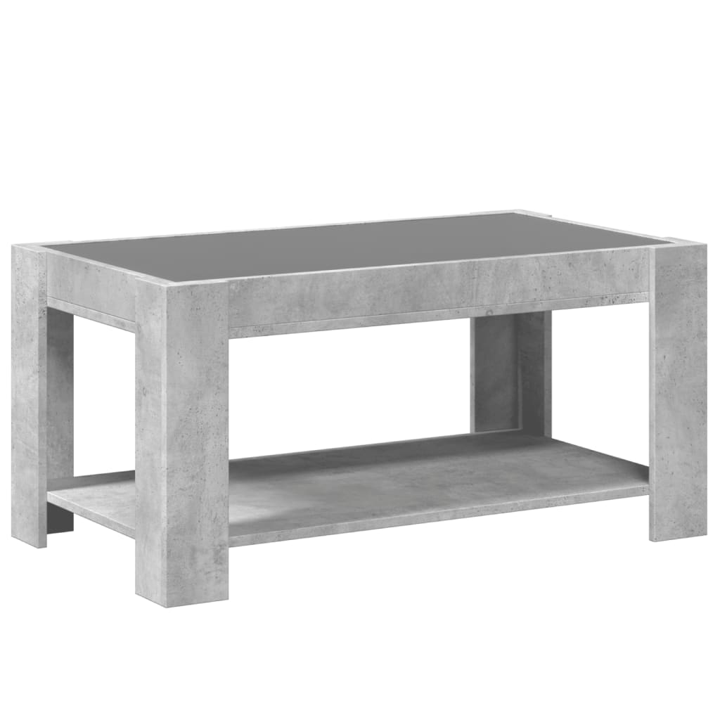 LED Coffee Table Concrete Grey 93 x 53 x 45 cm Particleboard