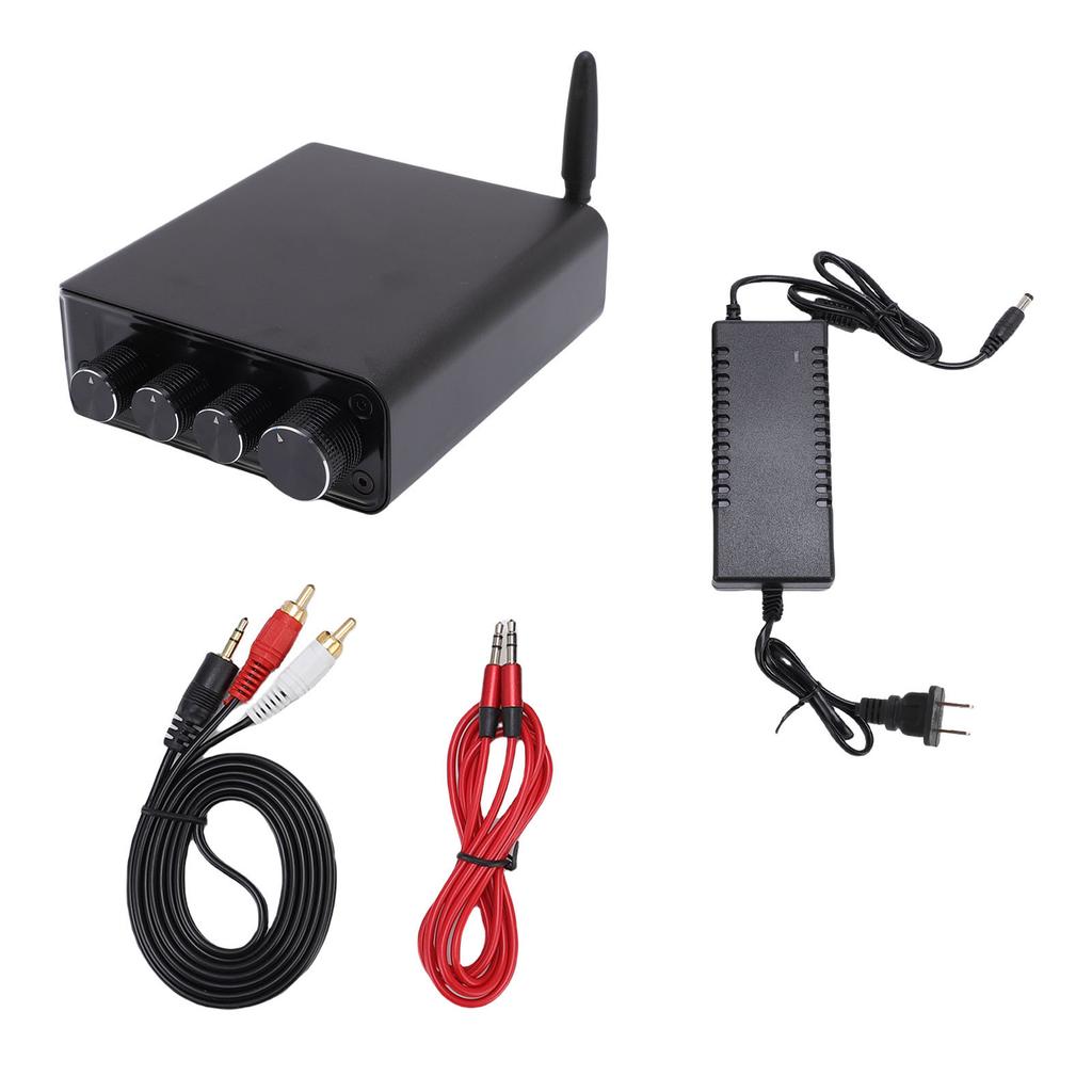 Stereo Amplifier Bluetooth 5.4 USB AUX Input 2 Channel 50Wx2 HiFi Amp for MP3 WAV WMA APE FLAC US Plug