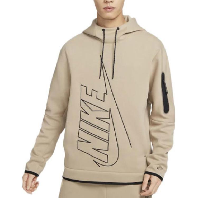Nike Sweatshirts Men's Khaki Hooded Moderate Regular DX0578-247