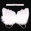 Baby Newborn Angle Wing And Small Bow Headband Photograph Prop Pearl Bow Headband Photograph Prop Suit Infant Clothes Suit