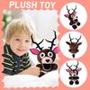 Plush Deer Stuffed Animal Toy with Antlers Soft Fabric Cartoon-Inspired Design for Kids and Home Decoration Gift