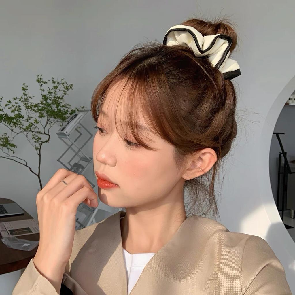Korean Contrast Color Scrunchies Hair Accessories Simple Elastic Hair Band Women Girls Ponytail Holder Rubber Bands Hair Ties