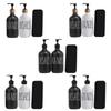 500 ml weiß-schwarzes Spülmittelspender-Set für die Küchenspüle, Handseife und Spülmittel-Vorratsflasche, nachfüllbare Flaschen