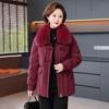 SNOWFLYING Women's New Chinese Style Down Jacket with Fox Fur Collar
