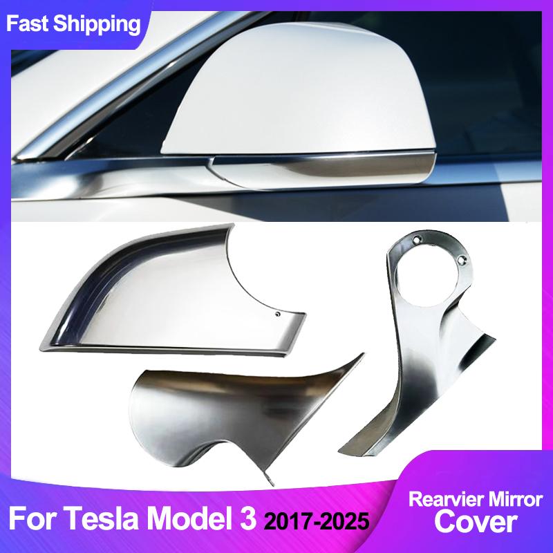 High Quality Side Wing Rear Mirror Cover Cap For Tesla Model 3 2017-2025 Highland Base Bracket Frame Bottom Cover Replacement
