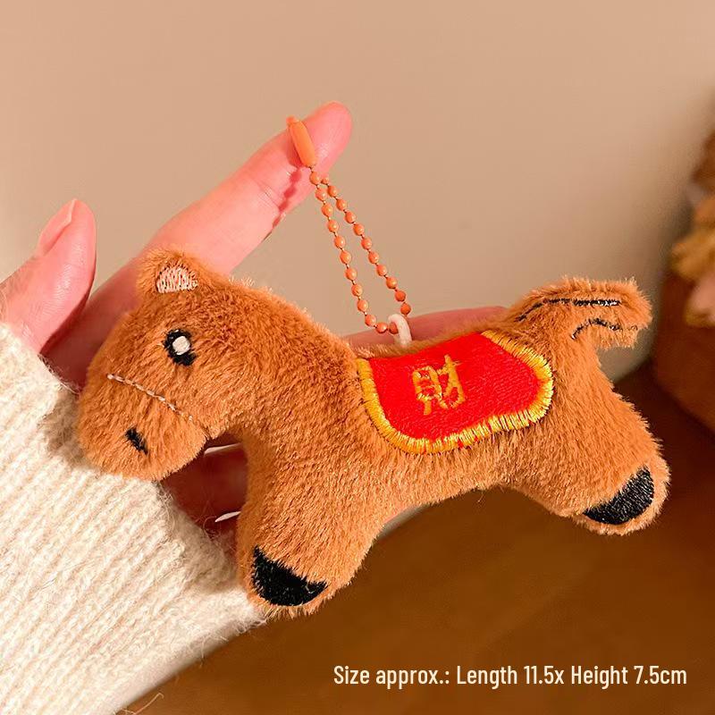 Year of the Horse Plush Keychain: Small Pendant Gift Accessory