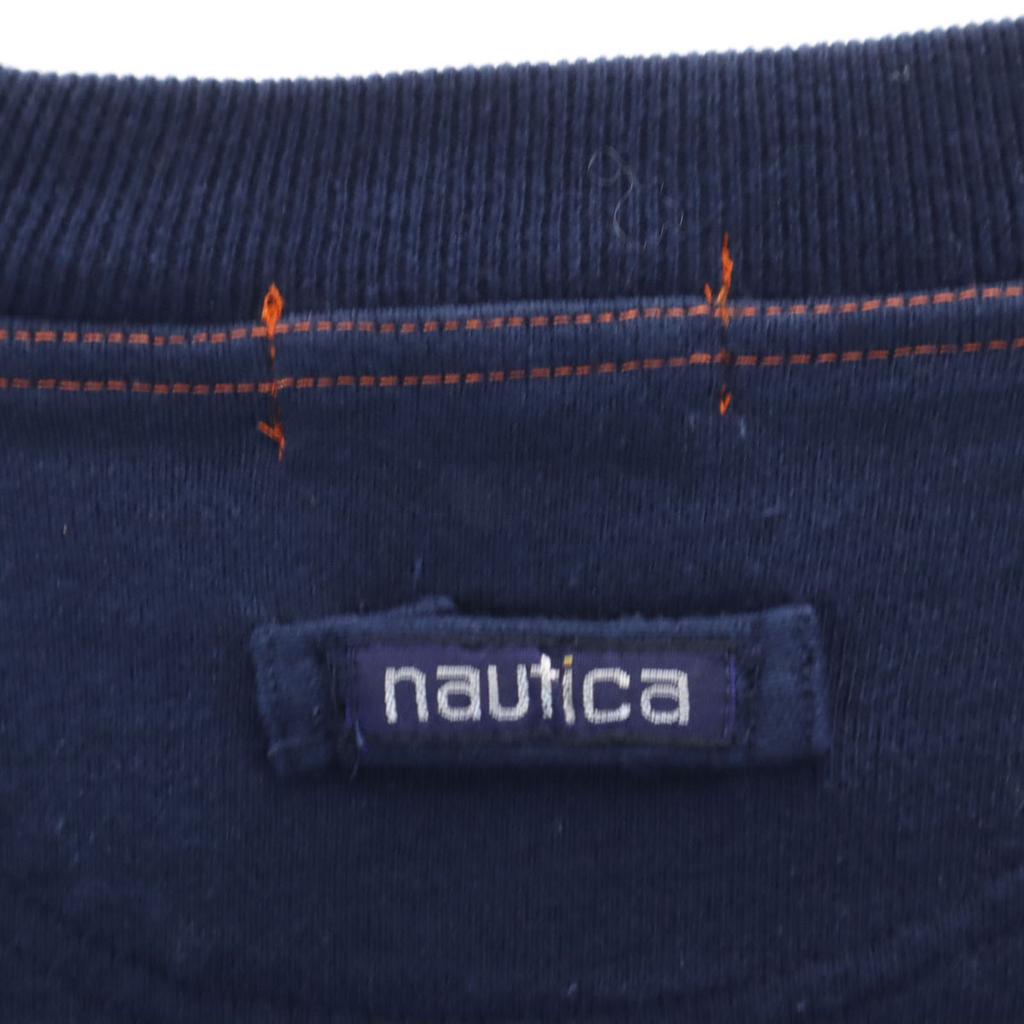 Nautica 90er Jahre Old Border Muster Langarm Mock Neck Sweatshirt XL Herren Gebraucht