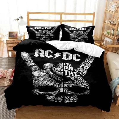 3D Tištěná Ložní Souprava AC/DC Rockové Kapely Jednolůžko Dvojlůžko Manželská Velikost Queen King Cal King Velikost Sada Ložního Prádla