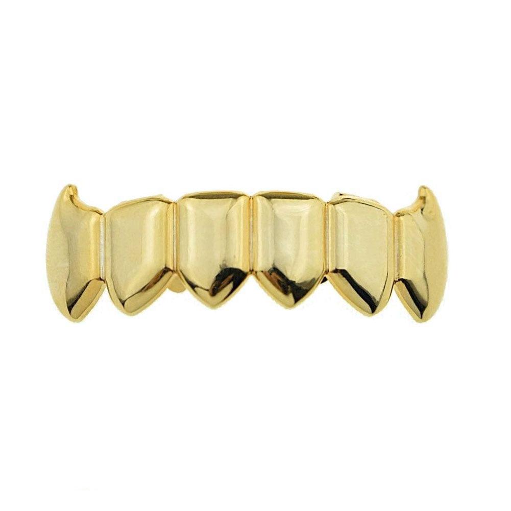 Gold Plated Vampire Fang Grillz – Hip Hop Style for Halloween