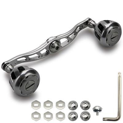 HEIGHTEN 130120mm Reel Handle with 32mm Knob for Shimano Daiwa Abu Garcia General Bait Reel Wheel Series (Gunmetal) (529)