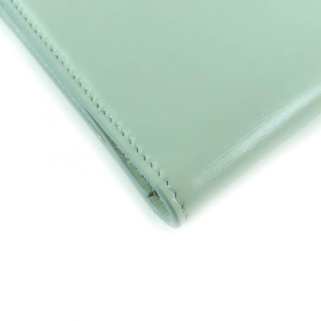 Pristine JIL SANDER Purse Logo leather long wallet Moss green leather Women Used