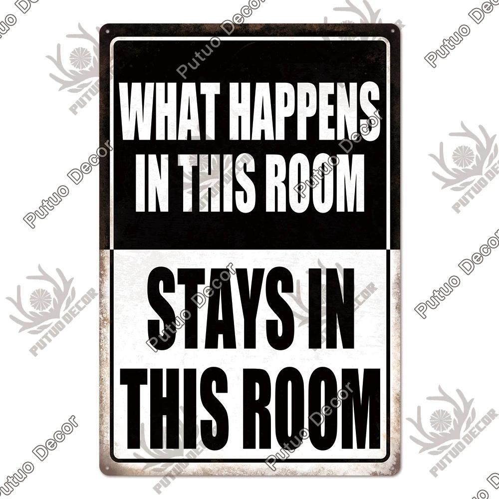 Putuo Decor Funny Sarcastic Vintage Posters Tin Signs Retro Plaque Metal Plate Wall Art Decor for Home Living Room Unique Gift