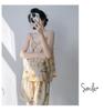 Neo-Chinese Cotton Silk Camisole Pajama Set for Women - Summer 2025 Beach Style