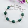 Chrysocolla Bracelet: Oval Green Gemstone, 925 Sterling Silver