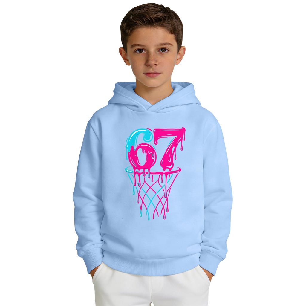 Boys' Printed Hooded Long,Sleeve Sweatshirt Casual Sports Comfort Sweatshirt