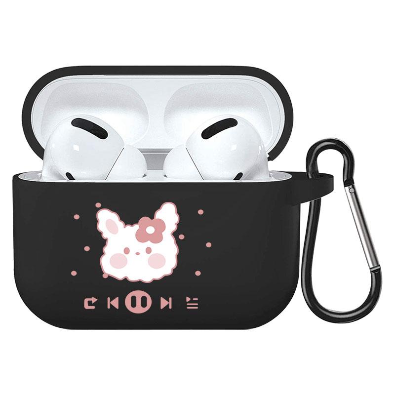 קריקטורה חמוד חיות מחמד כלב חתול בעל חיים ינשוף צמח פרחי אפל עבור אפל AirPods 2 3 כיסויי אוזניות חסינות זעזועים שחורות AirPods Pro Funds Cover
