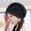 Flowers Lace Hat Hollowed Out Sun Visor Breathable Skullies Hat  Women