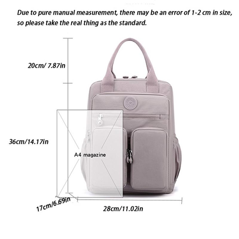 A Stylish And Simple Lightweight Nylon Leisure Backpack With Multi-pocket Backpacks For Men And Women Is Suitable For Schools