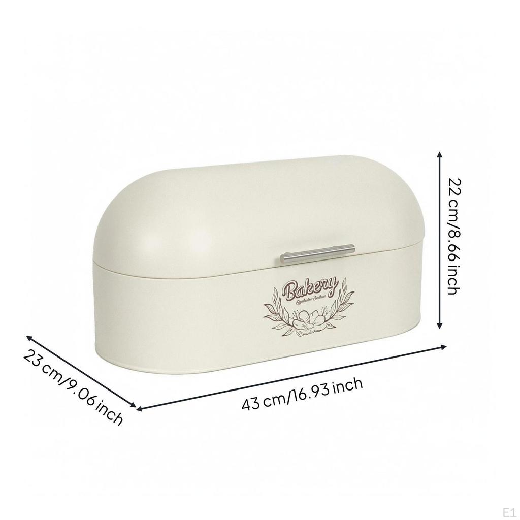 HingedLid Storage Box CreamColored Oval Dustproof Decorative Tin Container