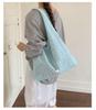Korean Style Embroidered Floral Fabric Shoulder Bag - Large Capacity for Women
