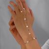 Boho Gold Color Chain Finger Bracelet for Women Imitation Pearl Colorful Crystal Bracelet Summer Beach Jewelry Gift 2026