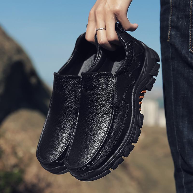 2025 Men's Business Casual Shoes Thick Sole Work Shoes Mens Lace-up Versatile Comfortable Outdoor Flats Oxfords Shoes