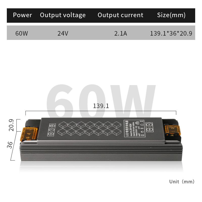 Ultra Thin LED Power Supply DC24V Lighting Transformers 60W 100W 150W 200W 300W 400W AC220V Driver For Strip Underground Lamp