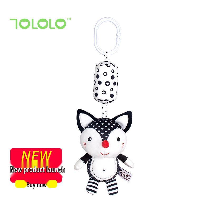 TOLOLO Black & White Crib Mobile Wind Chime for 0-3 Year Olds - Early Education Hanging Rattle Toy