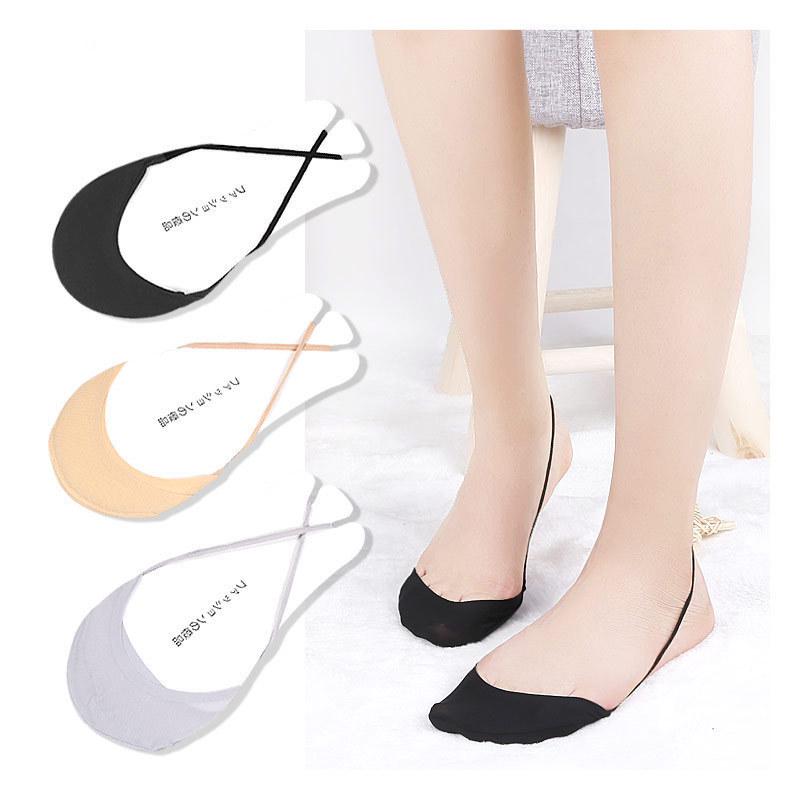 New Summer Women's Invisible Ice Silk No-Show Socks with Foot Pads for High Heels.