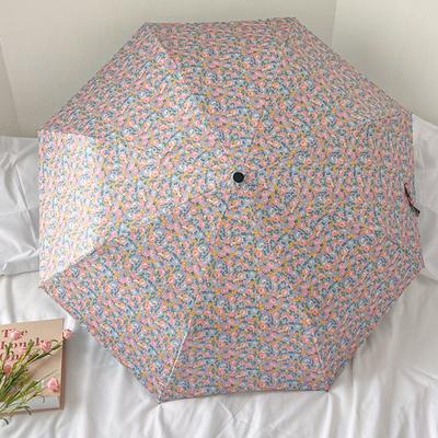 Compacte mini opvouwbare reisparaplu Lichtgewicht UV-bescherming Retro bloemenontwerp Ideaal voor vrouwen en meisjes
