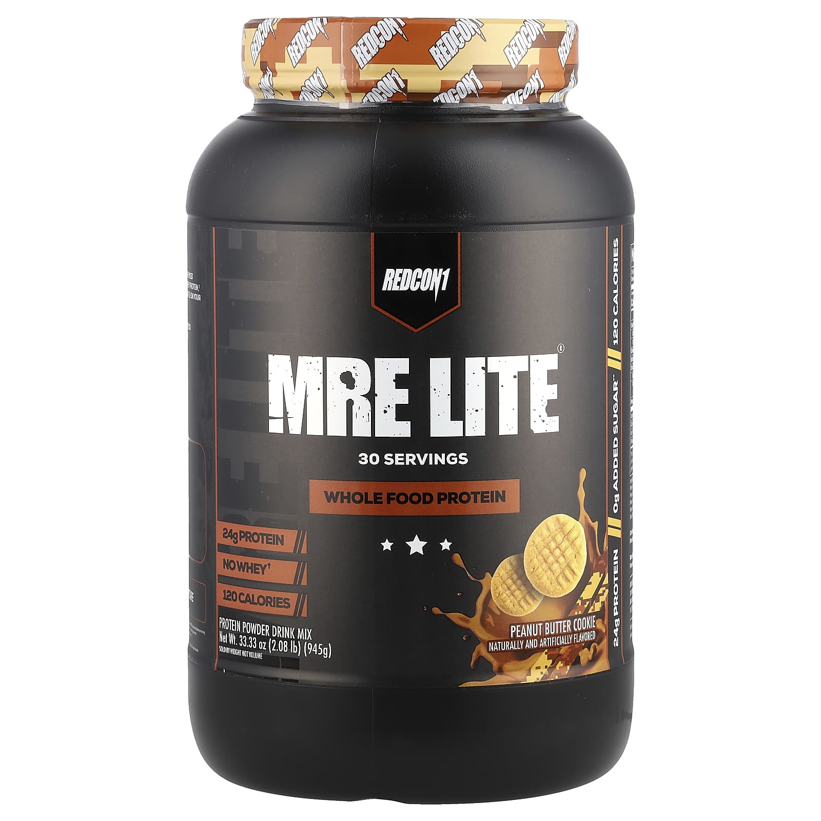 

Redcon1, MRE Lite, Цільнозерновий протеїн, Печиво з арахісовою пастою, 2.08 фунта (945 г)