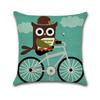 Cute Cartoon Owl Pattern Cushion Cover Owl Cotton Linen Decorative Pillowcase Pillow Case For Sofa Car Home Accessories Almohada