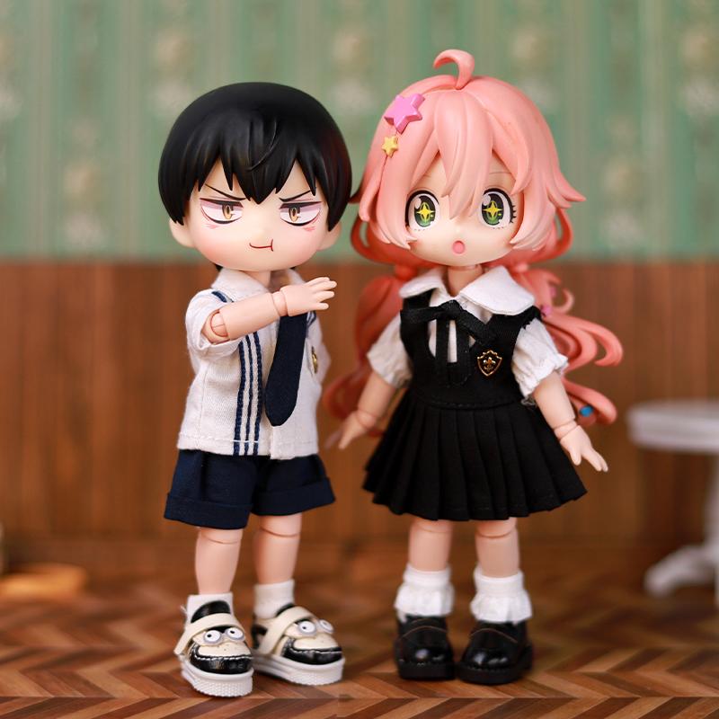 OB11 Doll Baby Clothes Simple Kindergarten Suit Black Suit For Ob11 1/12 Doll Outfit Daily Casual Accessories For Children Diy