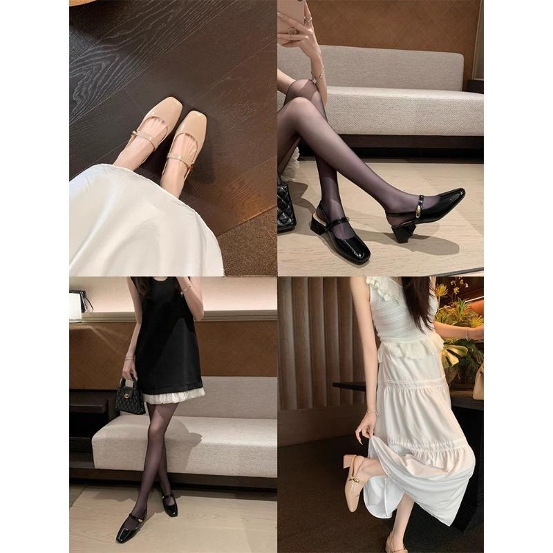 

Women s Shoes Square-toed Thick-heeled Women s Flip-flops 42 чорний