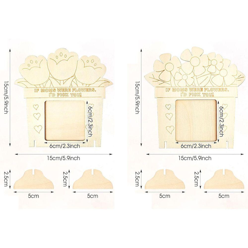 Flower Wooden Picture Frame Handmade Art Mother's Day Frame Photo Display Rack  Mother's Day Gift