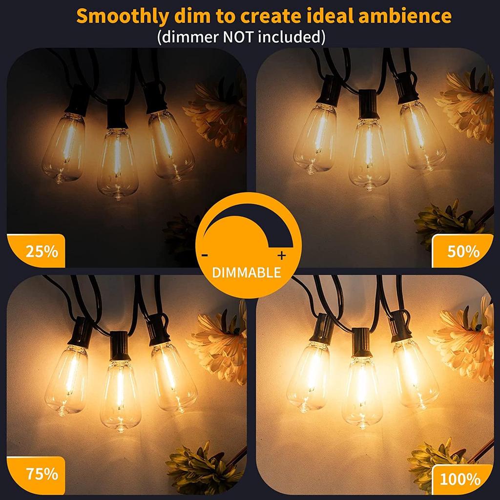 ST38 Outdoor Solar LED String Lights - Courtyard & Holiday Decor