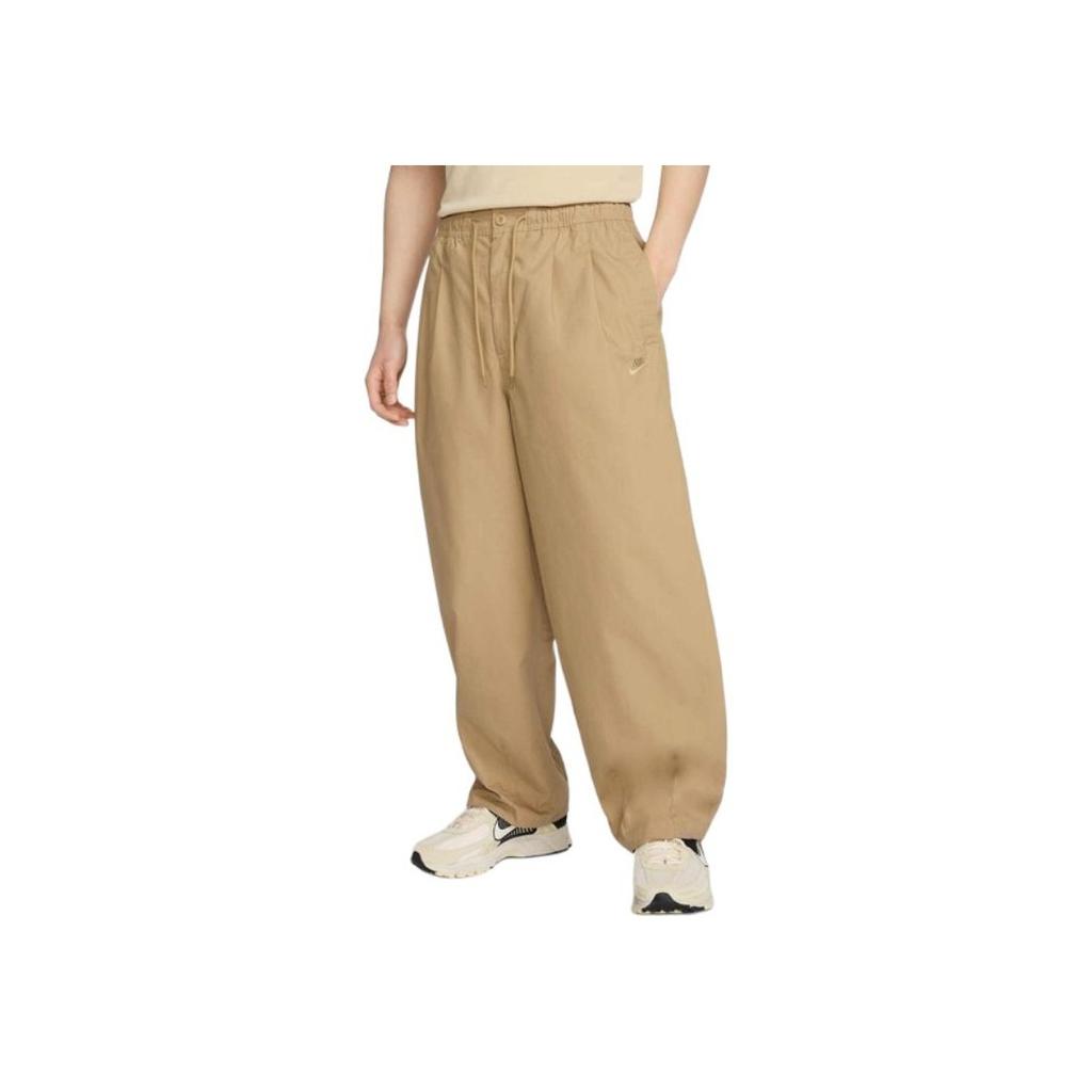 Nike Logo Embroidered Straight Leg Loose Fit Casual Pants Men Bottoms Beige HJ1974-297