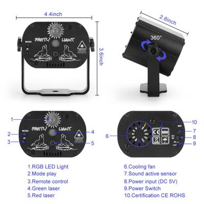 Led Projector Stage Light 60 Patterns Manual Remote Control Atmosphere Lamp For Disco Ktv Show Party Lighting