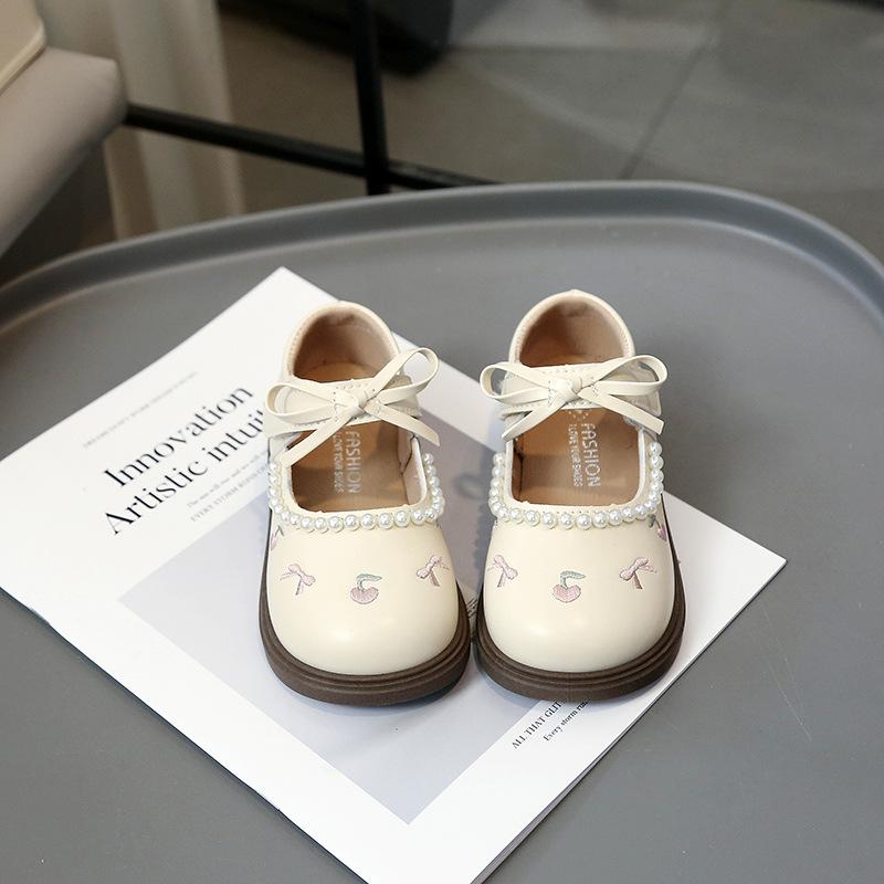 Kids Bowknot Pearl Decor Mary Jane Shoes 20