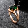 Sace Gems Pierścionek ze stopu miedzi z zieloną cyrkonią. Damski prezent ślubny