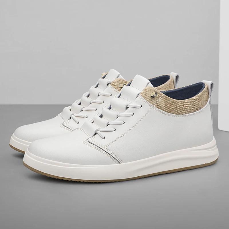 

Brand Men Height Increase Shoes Fashion Designer Genuine Leather Shoes Man Walking Shoe Casual White Shoes for Men 43