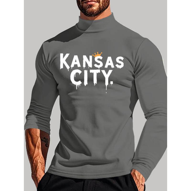 

Men s Polyester Mock Neck Base Layer, Great for Winter Inner Wear XXL серый