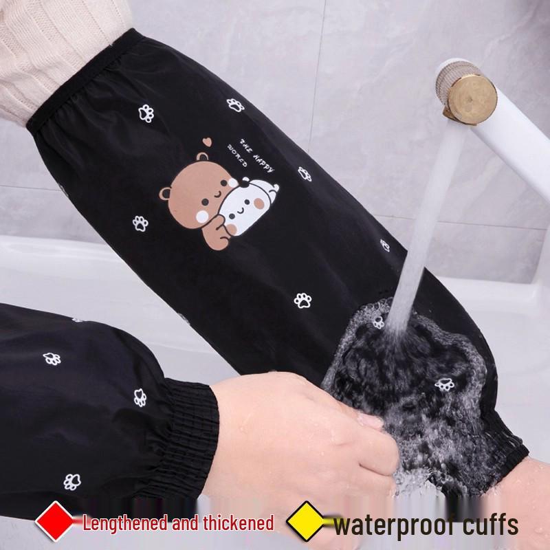 Women's Waterproof Cartoon Oversleeves - Anti-Stain, Extended Length for Kitchen, Autumn & Winter. Newcomers Save ¥5!