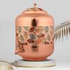 Copper Water Yellow & Gold Hammer Carved Matka Vessels with Stainless Steel Tap 11 Litre Container Pot Ayurvedic Health Benefits Glossy Finish