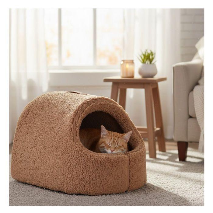 Couchage en peluche pour chat Felpa moka