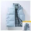 Trendy Plaid Stand-up Collar Vest 2025 Autumn New Korean Version Casual Loose and Versatile Sleeveless Two-sided Coat Men