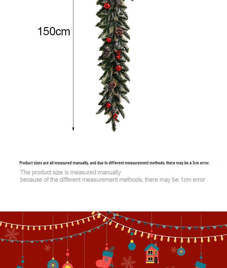 2025 Christmas Encrypted Rattan Wreath Hanging Ornaments for Door & Wall with Snow Scene Decor
