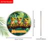 Russian Wooden Welcome Sign with Tree Frog Pattern, Unique Round Sign for Front Door, Wall Hanging Decor, Ideal Gift for Friend & Family