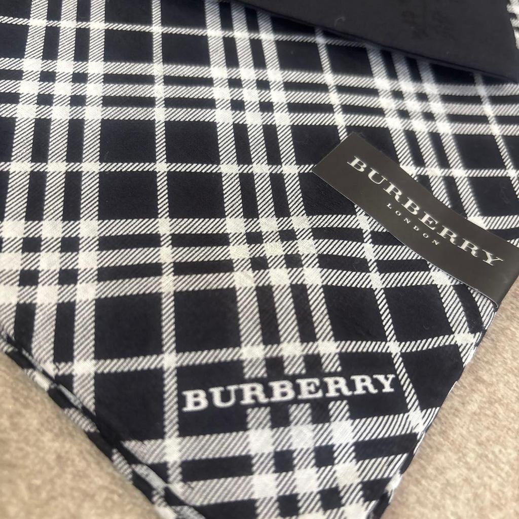 Used BURBERRY Burberry Scarf Large Handkerchief Cotton 100% Brand New Unused