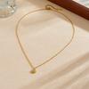 Gold Plated Stainless Steel Spiral Flower Crystal Pendant Necklace for Women